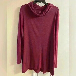 J Jill pima‎ cowl neck tunic top 100% pima cotton long line Large